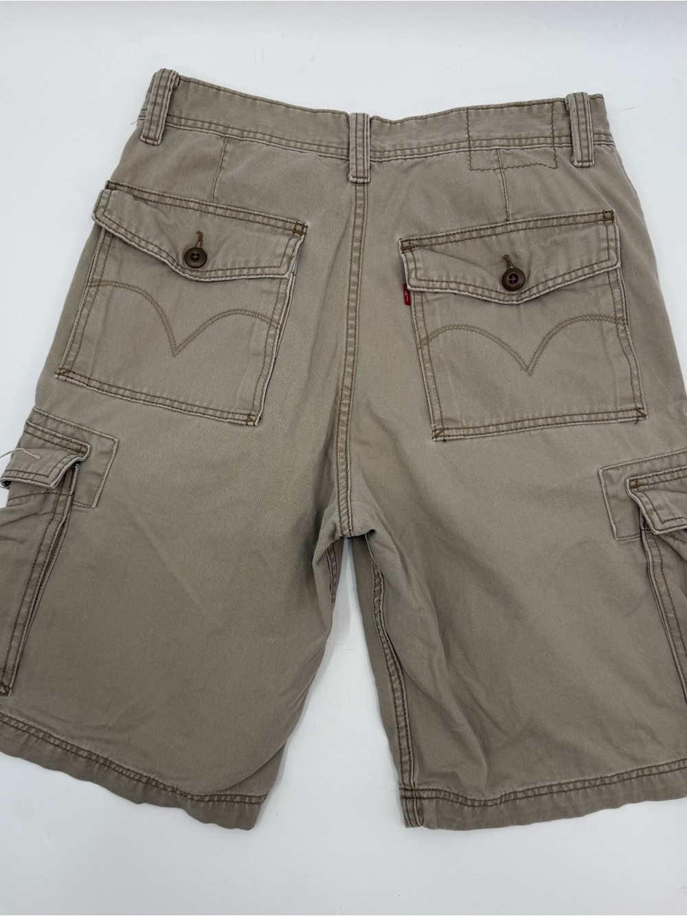 Levi's Men's Beige Cargo Shorts with Button-Flap Pockets